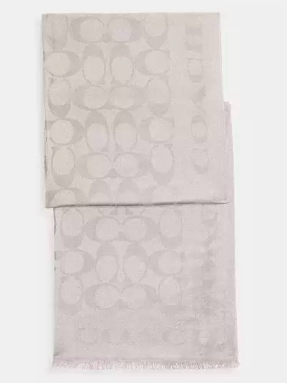 Coach Light Beige Signature Jacquard Scarf